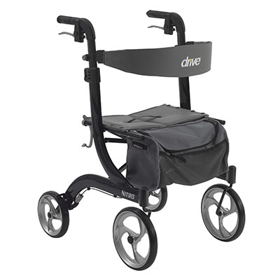 [43-3012] Drive, Nitro Euro Style Rollator Rolling Walker, Black