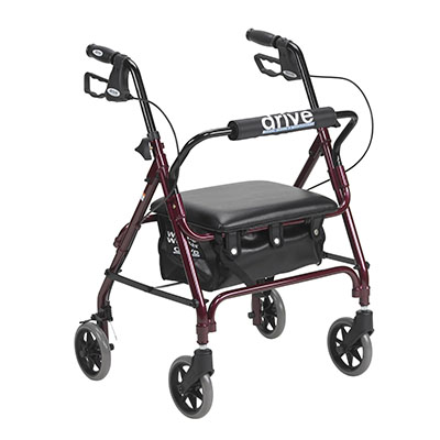 [43-3019] Drive, Junior Rollator Rolling Walker with Padded Seat, Red
