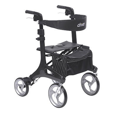 [43-3021] Drive, Nitro Elite CF Carbon Fiber Rollator Rolling Walker, Black