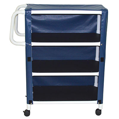 [20-4256] 3-Shelf utility / linen cart with mesh or solid vinyl cover
