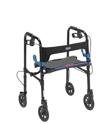 [43-3072] Drive, Clever Lite Walker Rollator, Adult, 8" Wheels, Flame Blue