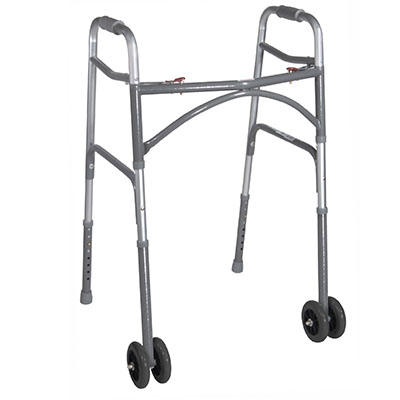 [70-0116] Drive, Heavy Duty Bariatric Two Button Walker with Wheels