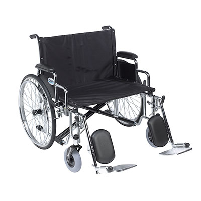 [43-1929] Sentra EC Heavy Duty Extra Wide Wheelchair, Detachable Desk Arms, Elevating Leg Rests, 28" Seat