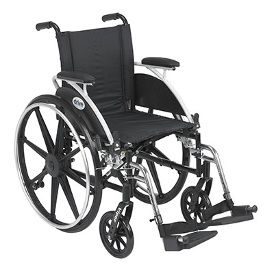 [43-2203] Drive, Viper Wheelchair with Flip Back Removable Arms, Desk Arms, Swing away Footrests, 12" Seat