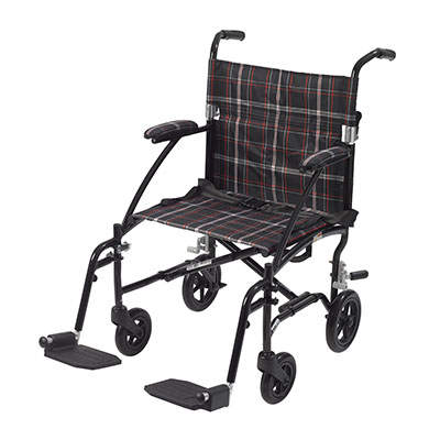 [43-3039] Drive, Fly Lite Ultra Lightweight Transport Wheelchair, Black