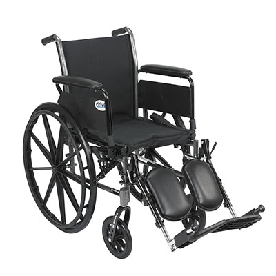 [43-3152] Drive, Cruiser III Light Weight Wheelchair with Flip Back Removable Arms, Full Arms, Elevating Leg Rests, 16" Seat