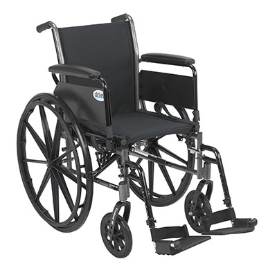 [43-3158] Drive, Cruiser III Light Weight Wheelchair with Flip Back Removable Arms, Full Arms, Swing away Footrests, 16" Seat