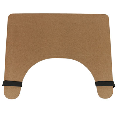 [50-1301] Wheelchair tray with rim and straps, 24" x 20", wood finish