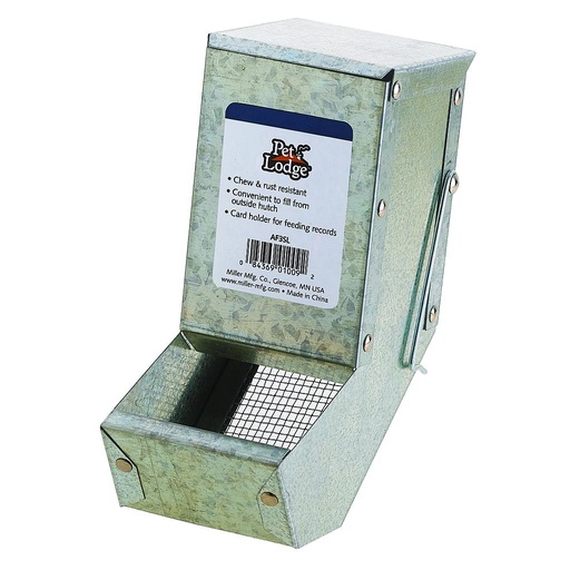 [AF3SL] 3" Metal Small Animal Feeder with Lid and Sifter Bottom