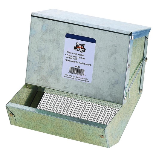 [AF7SL] 7" Metal Small Animal Feeder with Lid and Sifter Bottom
