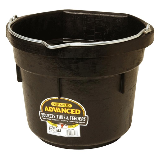 [DF12FB] 12 Quart Rubber Flat Back Bucket