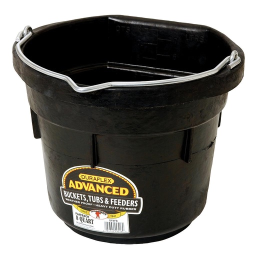 [DF8FB] 8 Quart Flat Back Rubber Bucket