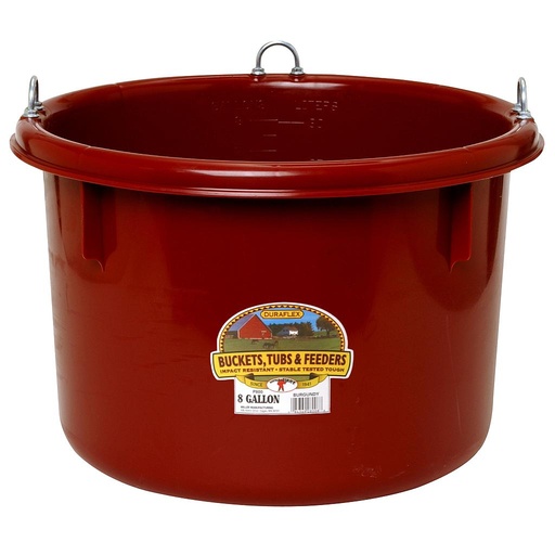 [P800BURGUNDY] 8 Gallon Plastic Round Feeder