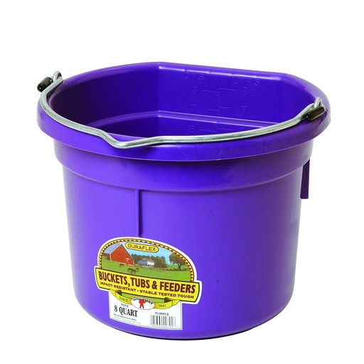[P8FBPURPLE] 8 Quart Flat Back Plastic Bucket