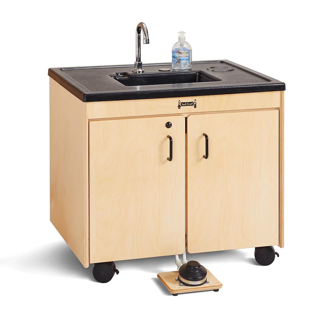 [1384JC] Jonti-Craft® Clean Hands Helper Portable Sink – Nonelectric - 26" Counter - Plastic Sink
