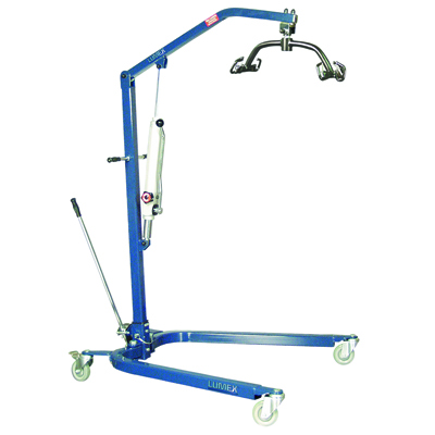 [41-0150] Lumex Hydraulic Powered Patient lift - 6 point cradle - blue