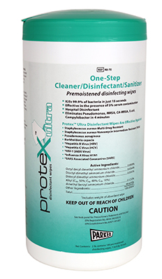 [15-1182-1] Protex Ultra, Disinfectant Wipes, 7&quot; x 9.5&quot;, Canister of 75, Each