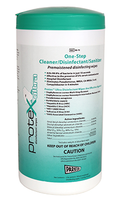 [15-1182-1] Protex Ultra, Disinfectant Wipes, 7" x 9.5", Canister of 75, Each