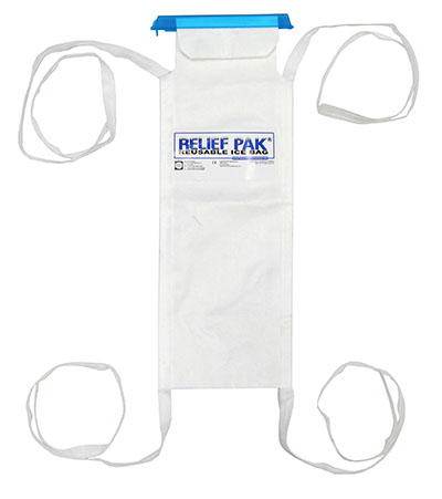 [11-1243] Relief Pak Insulated Ice Bag - Tie Strings - small - 5" x 13"