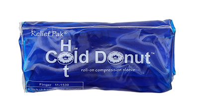 [11-1530] Relief Pak Cold n' Hot Donut Compression Sleeve - finger (for up to 1&quot; circumference)