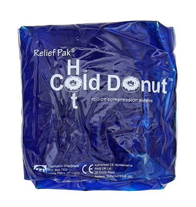 [11-1533-10] Relief Pak Cold n' Hot Donut Compression Sleeve - large (for 4-10&quot; circumference) - Case of 10