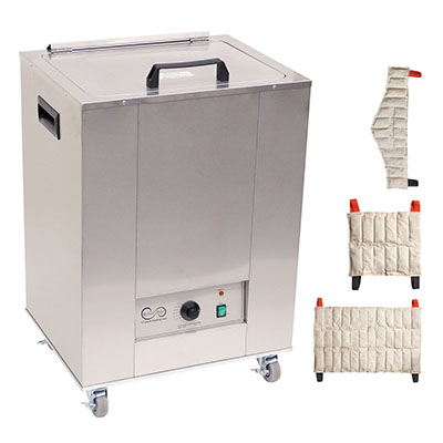 [11-1965-3] Relief Pak Heating Unit, 12-Pack Capacity, Mobile with (4) Standard, (4) Neck, (2) Oversize Packs, 110V
