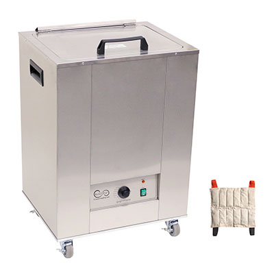 [11-1975] Relief Pak Heating Unit, 12-Pack Capacity, Mobile with (12) Standard Packs, 220V