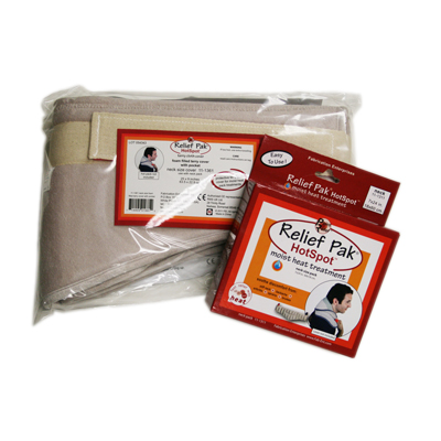 [11-1301-12] Relief Pak HotSpot Moist Heat Pack and Cover Set - Neck Pack with Terry with Foam-fill Cover - Case of 12