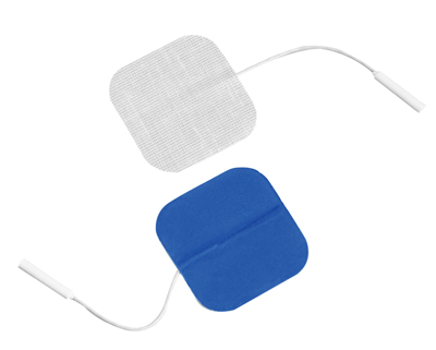 [04-2176-10] Dura-Stick Premium Electrode, 2" Square, stainless steel mesh, blue gel, 40/case