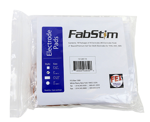 [13-1287-10] FabStim Electrode, 2&quot; Round, 40/bag (10 sheets of 4)