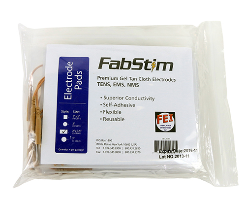 [13-1293-10] FabStim Electrode, 2 x 3.5" Rectangle, 40/bag (10 sheets of 4)