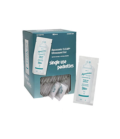 [50-5828-400] Aquasonic, Clear Ultrasound Gel, 20g packet, Case of 400 (4 each: Box of 100)