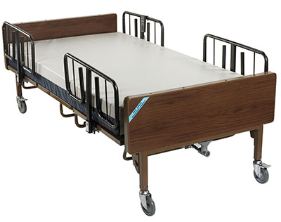 [43-3196] Drive, Full Electric Bariatric Hospital Bed with Mattress and 1 Set of T Rails