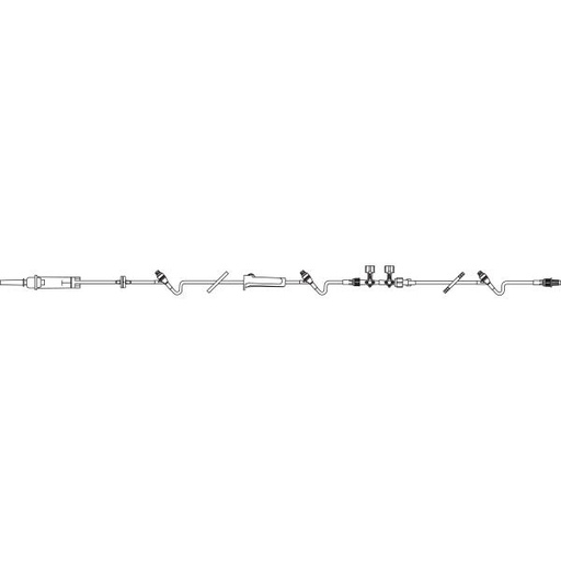 [2C6254] Baxter™ CONTINU-FLO Solution Set, 2 CLEARLINK Luer Activated Valves, Backcheck Valve, 88"