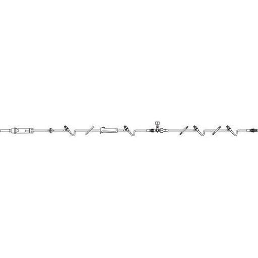 [2C6255] Baxter™ CONTINU-FLO Solution Set, 2 CLEARLINK Luer Activated Valves, Rotating Collar, 88"