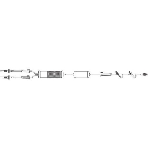 [4C8723] Baxter™ Y-Type Solution Set w/ Standard Blood Filter and Pressure Pump, 2 CLEARLINK Valves