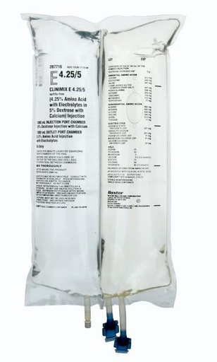 [2B7716] Baxter™ CLINIMIX E 4.25/5 sulfite-free Injection, 2000 mL in CLARITY Dual Chamber Container