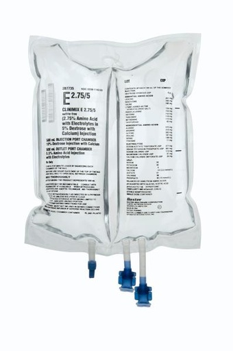 [2B7735] Baxter™ CLINIMIX E 2.75/5 sulfite-free Injection, 1000 mL in CLARITY Dual Chamber Container