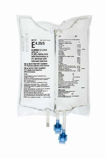 [2B7737] Baxter™ CLINIMIX E 4.25/5 sulfite-free Injection, 1000 mL in CLARITY Dual Chamber Container
