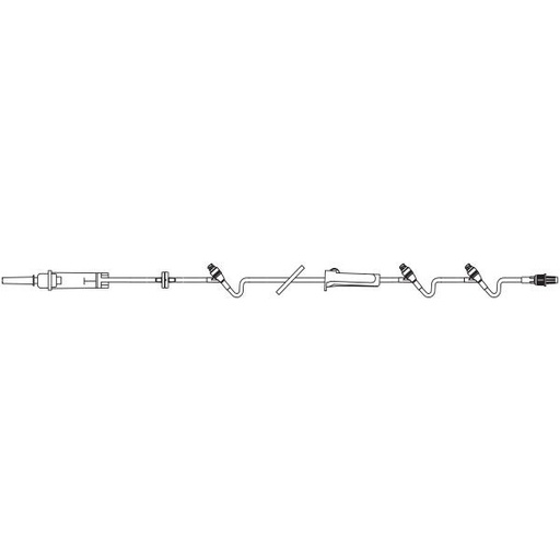 [2C8537] Baxter™ CONTINU-FLO Solution Set, 3 CLEARLINK Valves, Backcheck Valve, Retractable Collar, 109" 