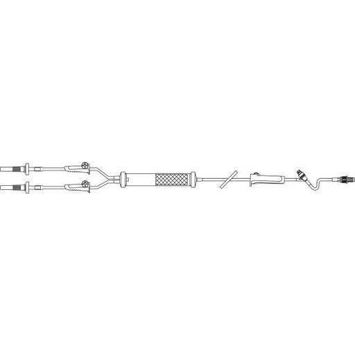 [2C8750] Baxter™ Y-Type Solution Set with Standard Blood Filter, CLEARLINK Valve, Retractable Collar, 112"