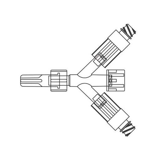 [2N8334] Baxter™ 3-Port Adapter, 2 CLEARLINK Valves, Male Luer Lock Adapter, Approximately 1.2 mL, Non-DEHP