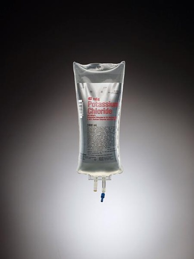 [2B1674X] Baxter™ 40 mEq/L Potassium Chloride, 5% Dextrose & 0.45% Sodium Chloride Injection, 1000 mL VIAFLEX