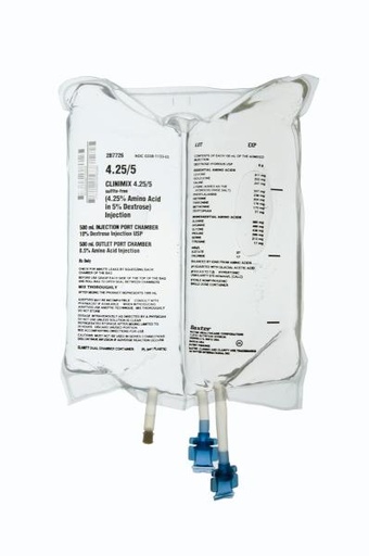 [2B7726] Baxter™ CLINIMIX 4.25/5 sulfite-free Injection, 1000 mL in CLARITY Dual Chamber Container