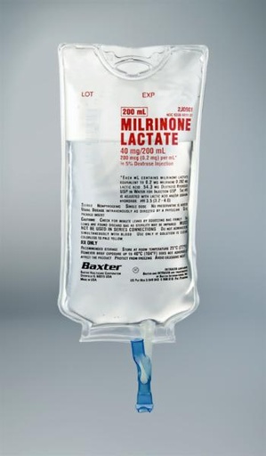 [2J0901] Baxter™ Milrinone Lactate in 5% Dextrose Injection, 40 mg/200 mL (200 mcg/mL) INTRAVIA Container