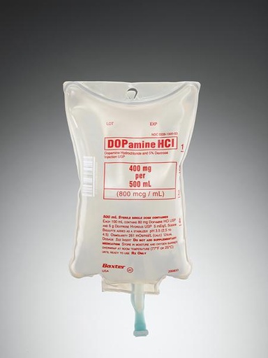 [2B0833] Baxter™ Dopamine Hydrochloride in 5% Dextrose Injection, 800 mcg/mL in 500 mL VIAFLEX Container
