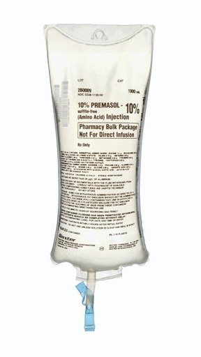 [2B0009] Baxter™ 10% PREMASOL - sulfite-free Injection, 1000 mL in VIAFLEX Container. Pharmacy Bulk Package