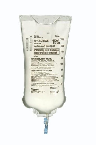 [2B6189] Baxter™ 15% CLINISOL - sulfite-free Injection, 2000 mL in VIAFLEX Container. Pharmacy Bulk Package
