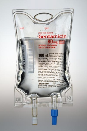 [2B0862] Baxter™ Gentamicin Sulfate in 0.9% Sodium Chloride Injection, 80mg/100 mL in VIAFLEX Container