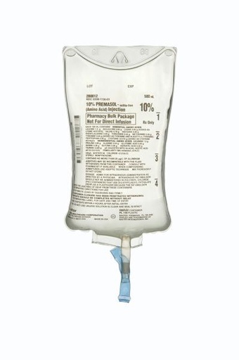[2B0012] Baxter™ 10% PREMASOL - sulfite-free Injection, 500 mL in VIAFLEX Container. Pharmacy Bulk Package